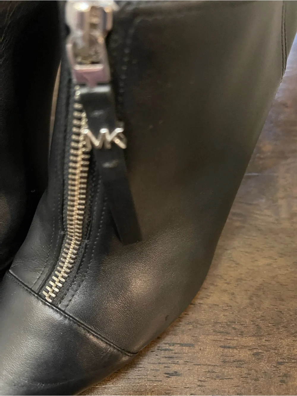 Michael Kors Black Leather Pointed Toe Zip Ankle Booties